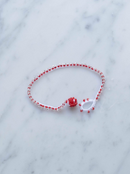 Bracelet • Bobbin lace • Red & white