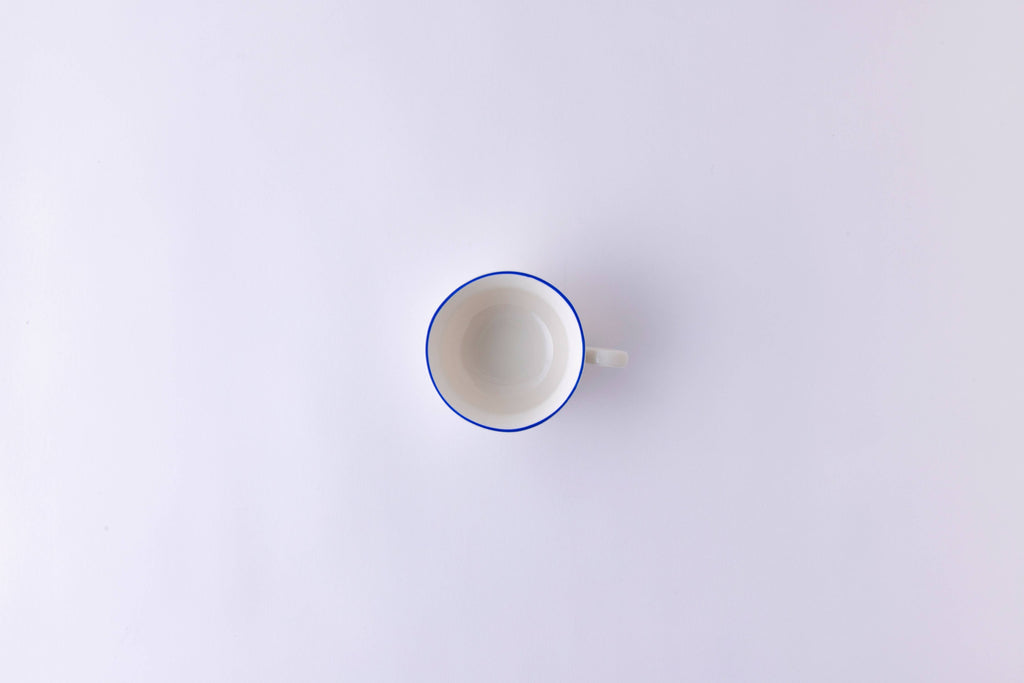 Japacolle Respior te-kop og underkop i blå, keramisk design, elegant og traditionelt japansk håndværk.