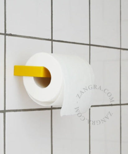 Toilet roll holder • Metal • Yellow