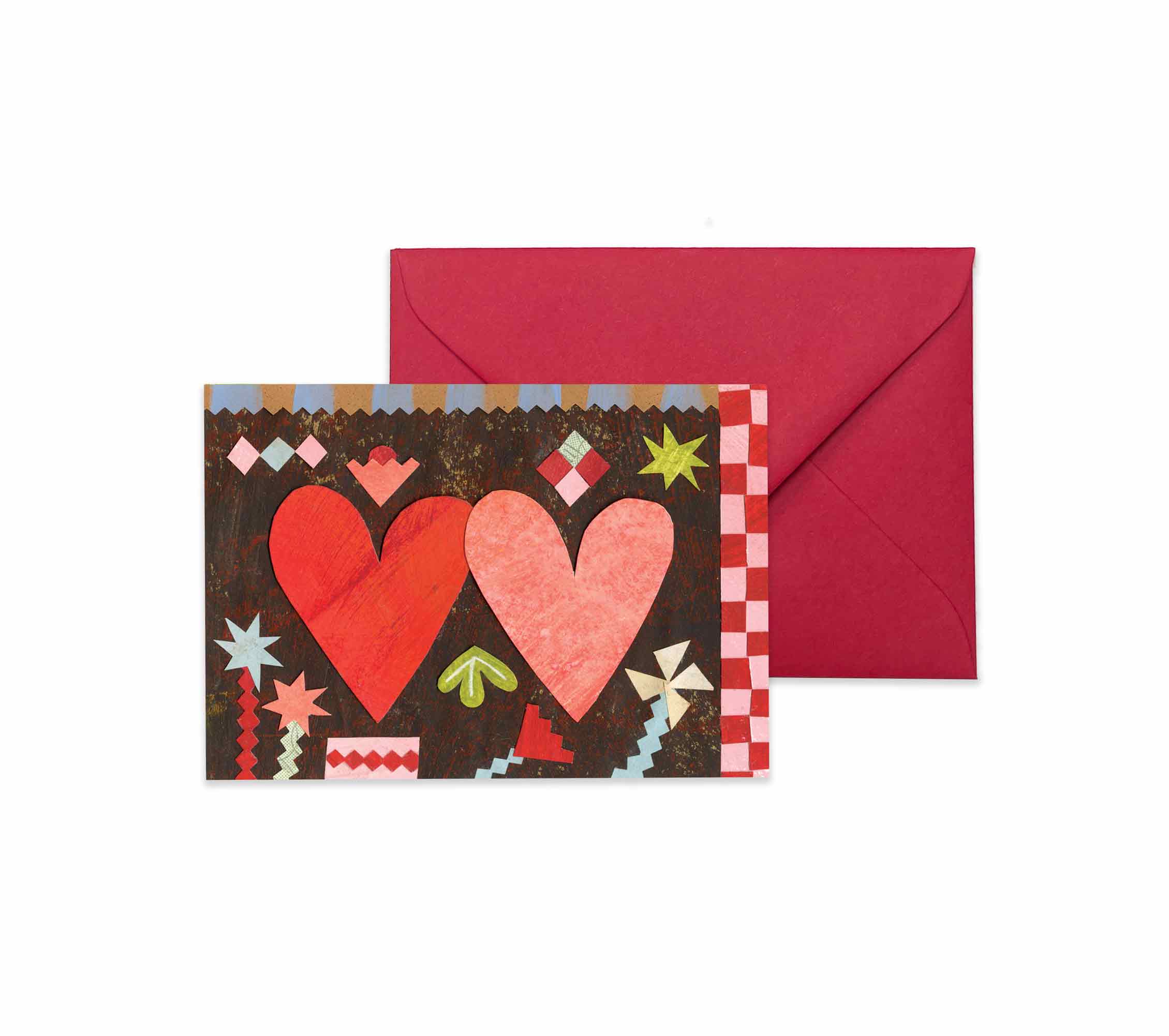 Mini heart-themed greeting card by Mortlake Papers featuring a charming design, perfect for special occasions.