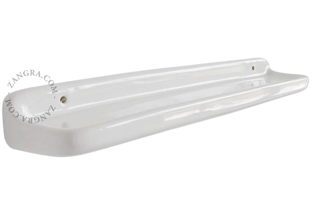 Wall-mounted shelf • Mirror shelf • Porcelain • White