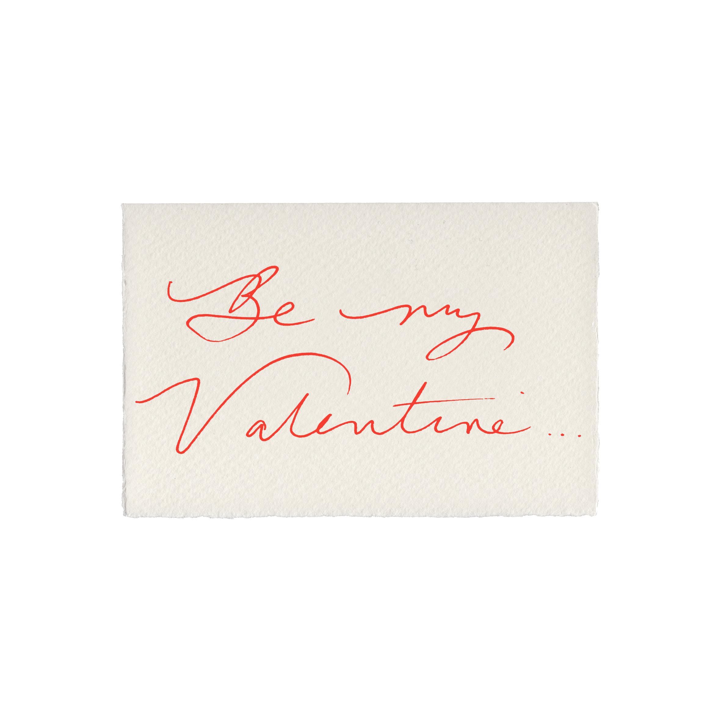 Kort fra Scribble & Daub med "Be My Valentine" design, romantisk kort til Valentinsdag med hjerteillustration og elegant skrifttype