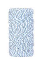 Bakers Twine i bomuld • Lyseblå & hvid • 100 meter