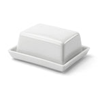 Lille smørskål i porcelæn fra DORA, perfekt til smør, med elegant og enkel design.