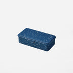 Toyo Steel Co. Ltd Indigo prikker storage box T 190 for organized storage, durable plastic container with a vibrant blue and white pattern.