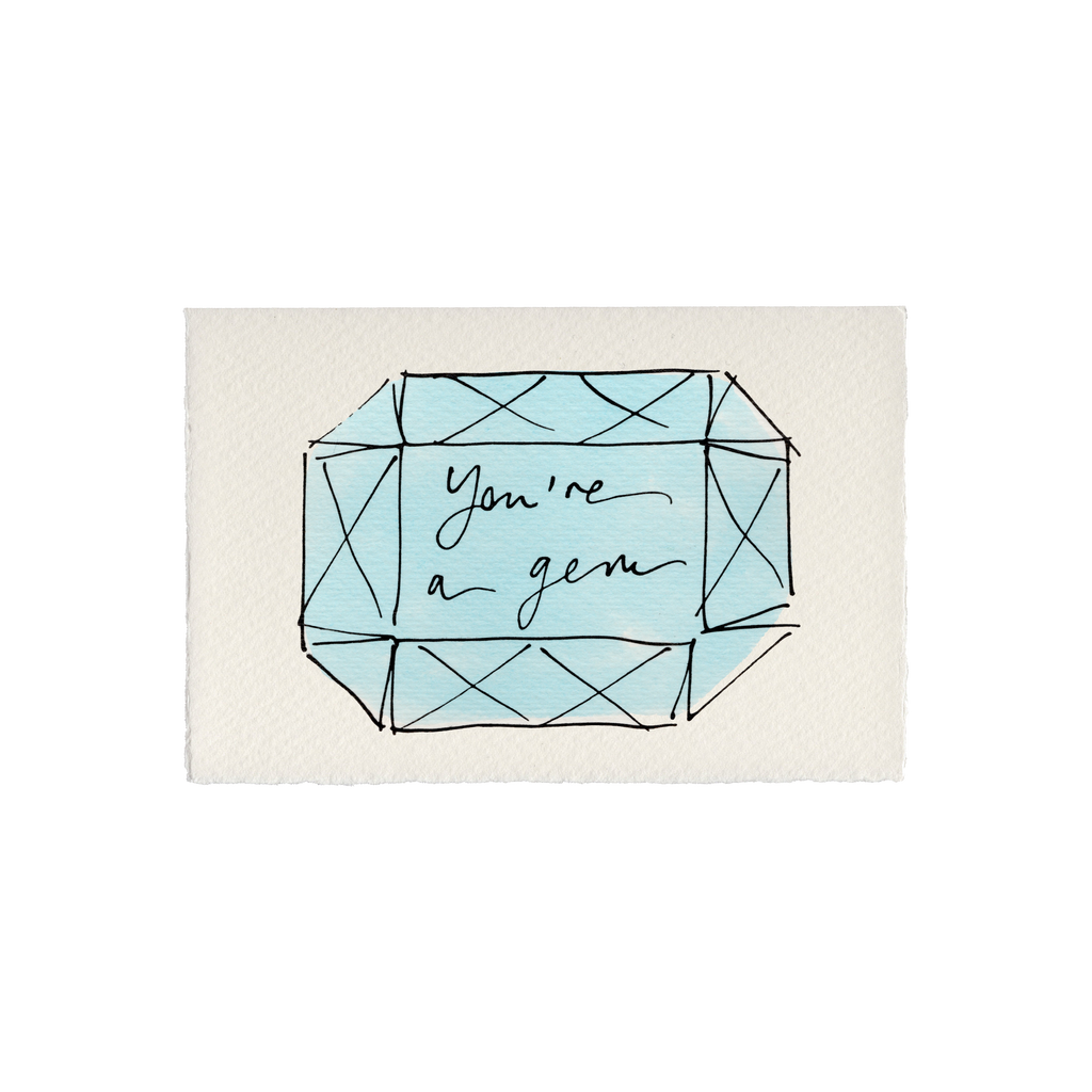 Kort fra Scribble & Daub med teksten "You're a Gem", flot design, perfekt til at sende en sød hilsen eller kompliment.