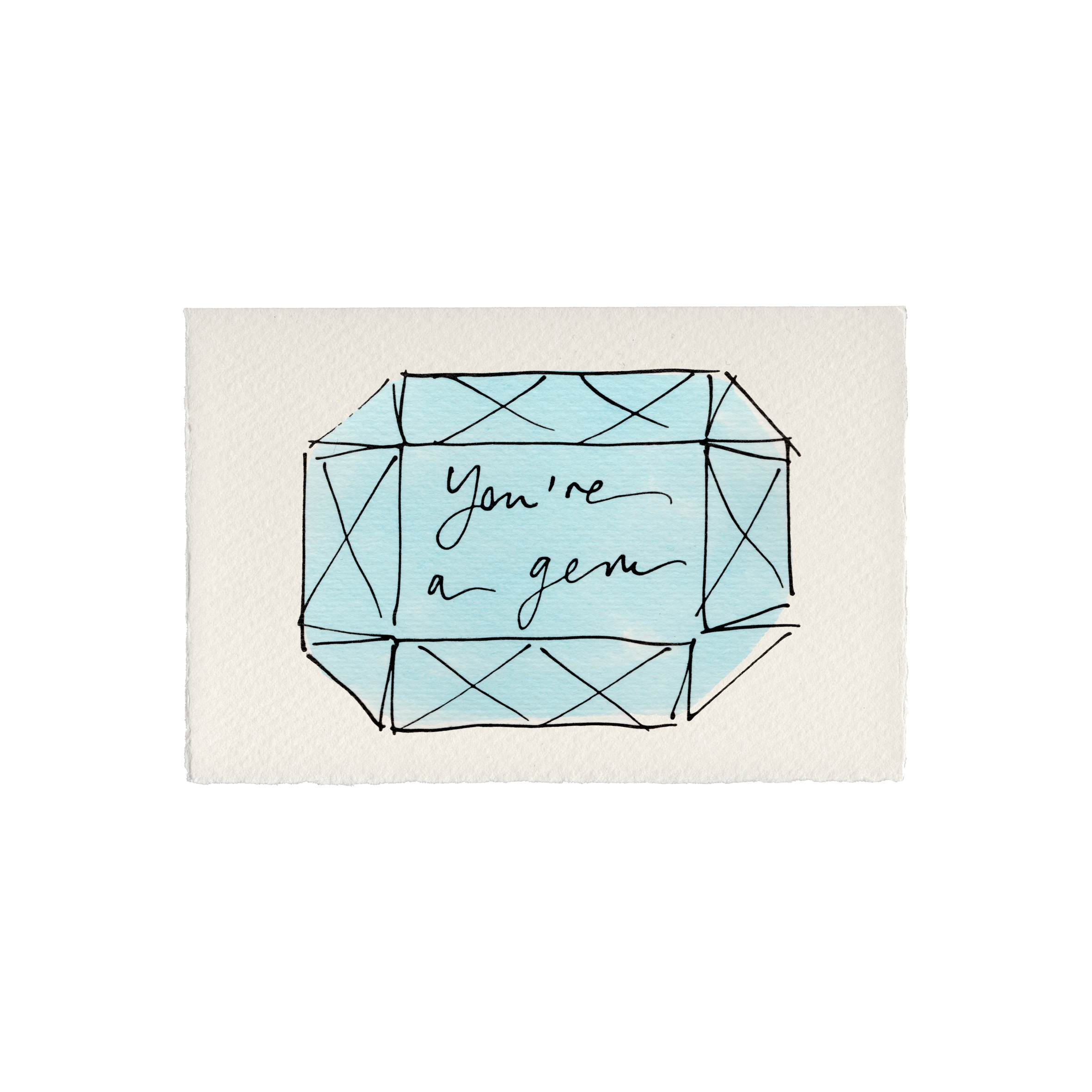 Kort fra Scribble & Daub med teksten "You're a Gem", flot design, perfekt til at sende en sød hilsen eller kompliment.