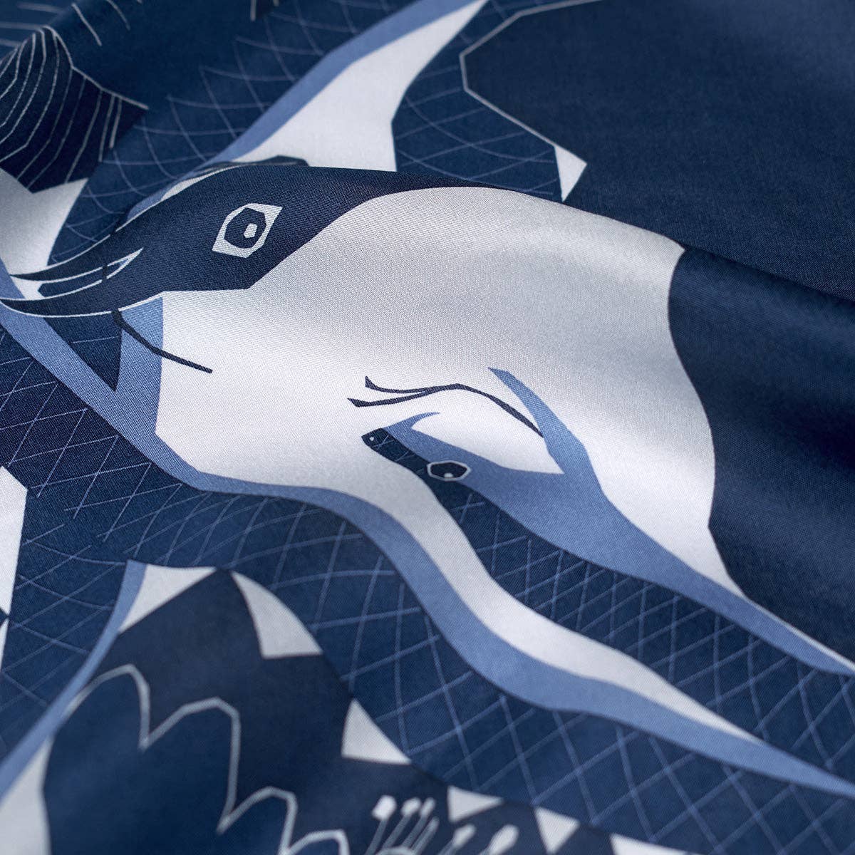 Tørklæde • Slange og fugl • Silke