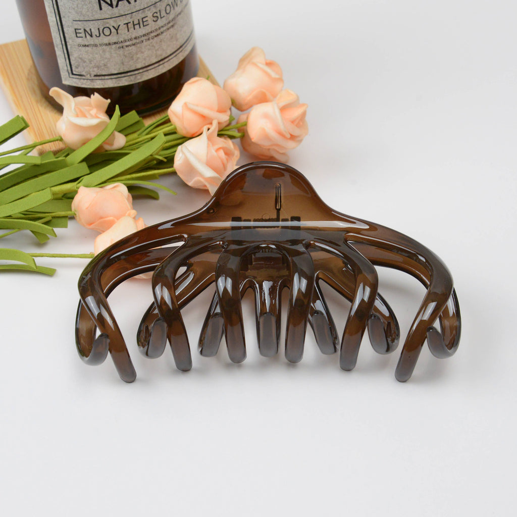 Large Lazy Transparent French Hair Claw Clip: 3 • DORA