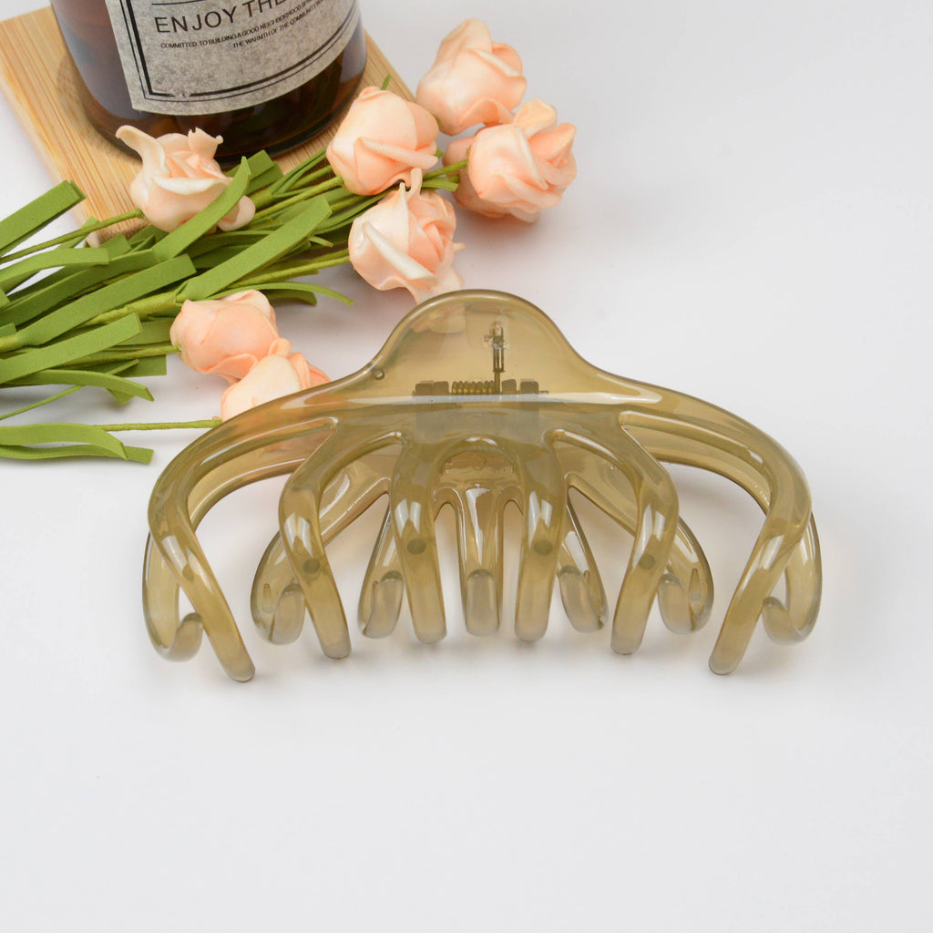 Large Lazy Transparent French Hair Claw Clip: 3 • DORA