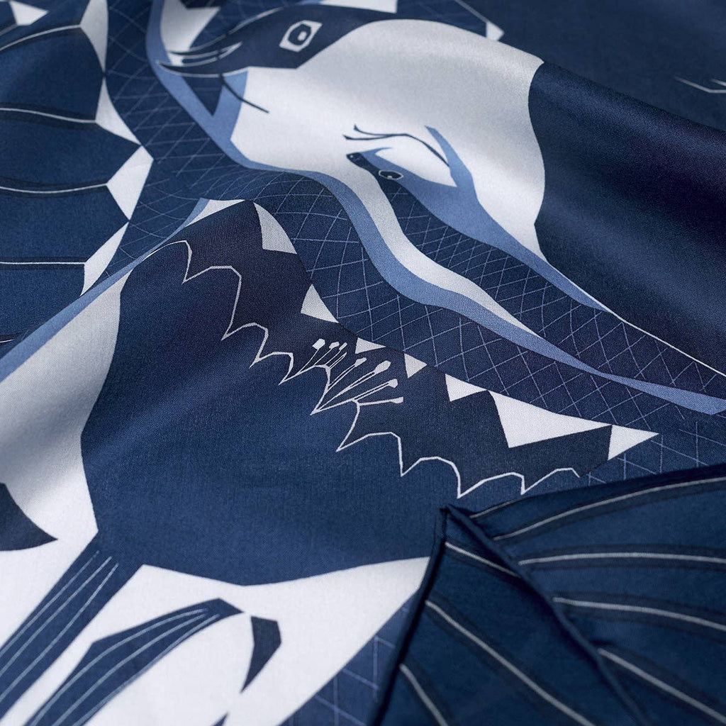 Tørklæde • Slange og fugl • Silke