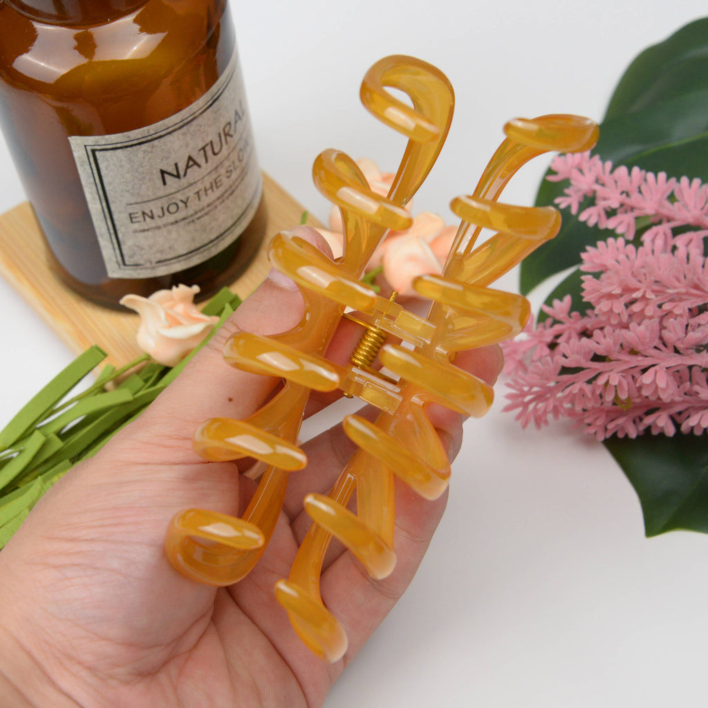 Large Lazy Transparent French Hair Claw Clip: 3 • DORA