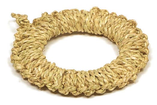 Manyo straw pot mat i naturligt flet, stor L, japansk design, velegnet til potter og blomster i stuen eller haven.