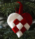 Julepynt • Flettet Hjerte • Uld