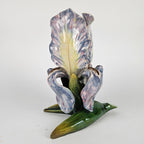 Höganäs Iris keramikvase fra DORA VINTAGE med vintage design og blomstermønster, stor og dekorativ.