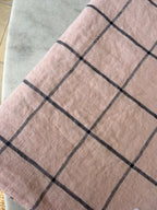 Pudevår • Hør • Mellem • Carreaux Rose Pale XL • Ternet Rosa - DORA