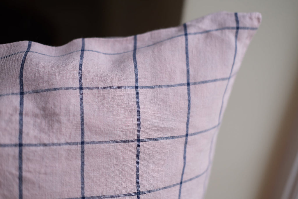 Pudevår • Hør • Mellem • Carreaux Rose Pale XL • Ternet Rosa - DORA