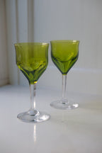Vintage • Oreste hvidvins glas • Holmegaard • Grøn - DORA