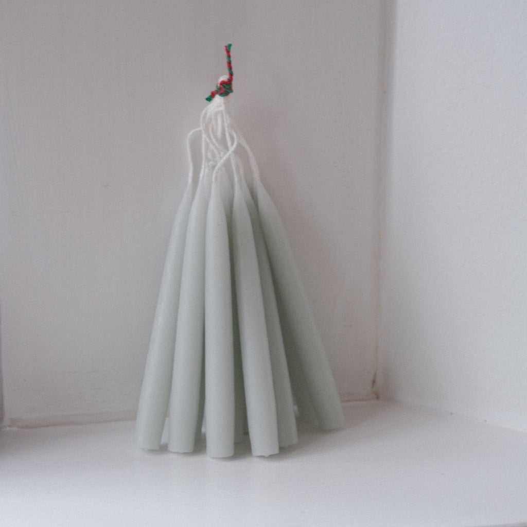 Hånddyppede Juletræslys • 12 cm • Teel