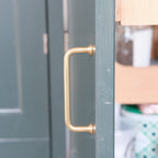 Bøjlegreb • Messing • 87 mm • Rund Fodskive