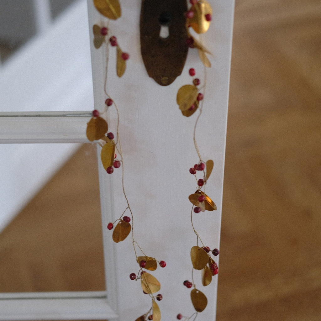 Juledekoration • Guirlande • Gyldne Rønnebær