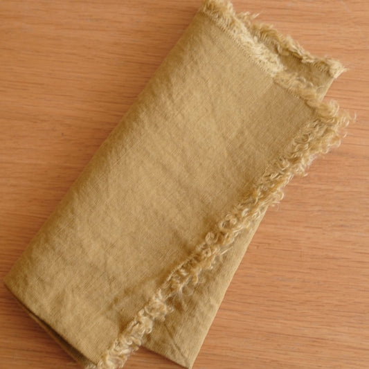 Napkin • Linen • Tabacco • Brown with Fringes