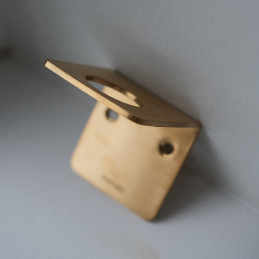 Wall mount for soap dispenser • Brass
