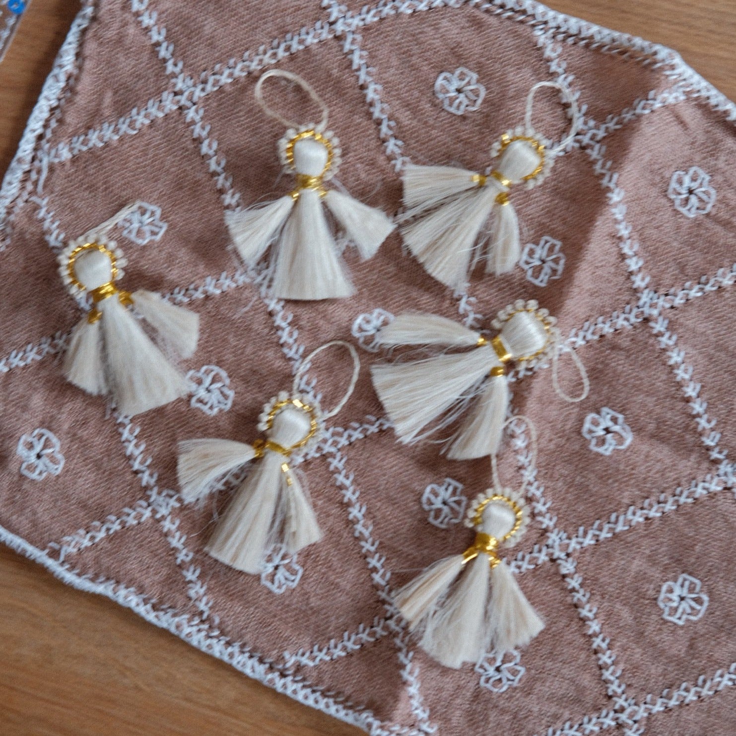 Julepynt • Engel • Jute • 6 stk