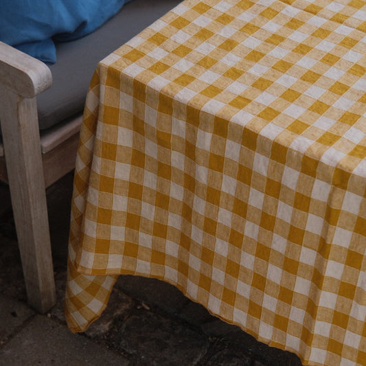 Tablecloth • Linen • 170 x 240 cm • Yellow Check