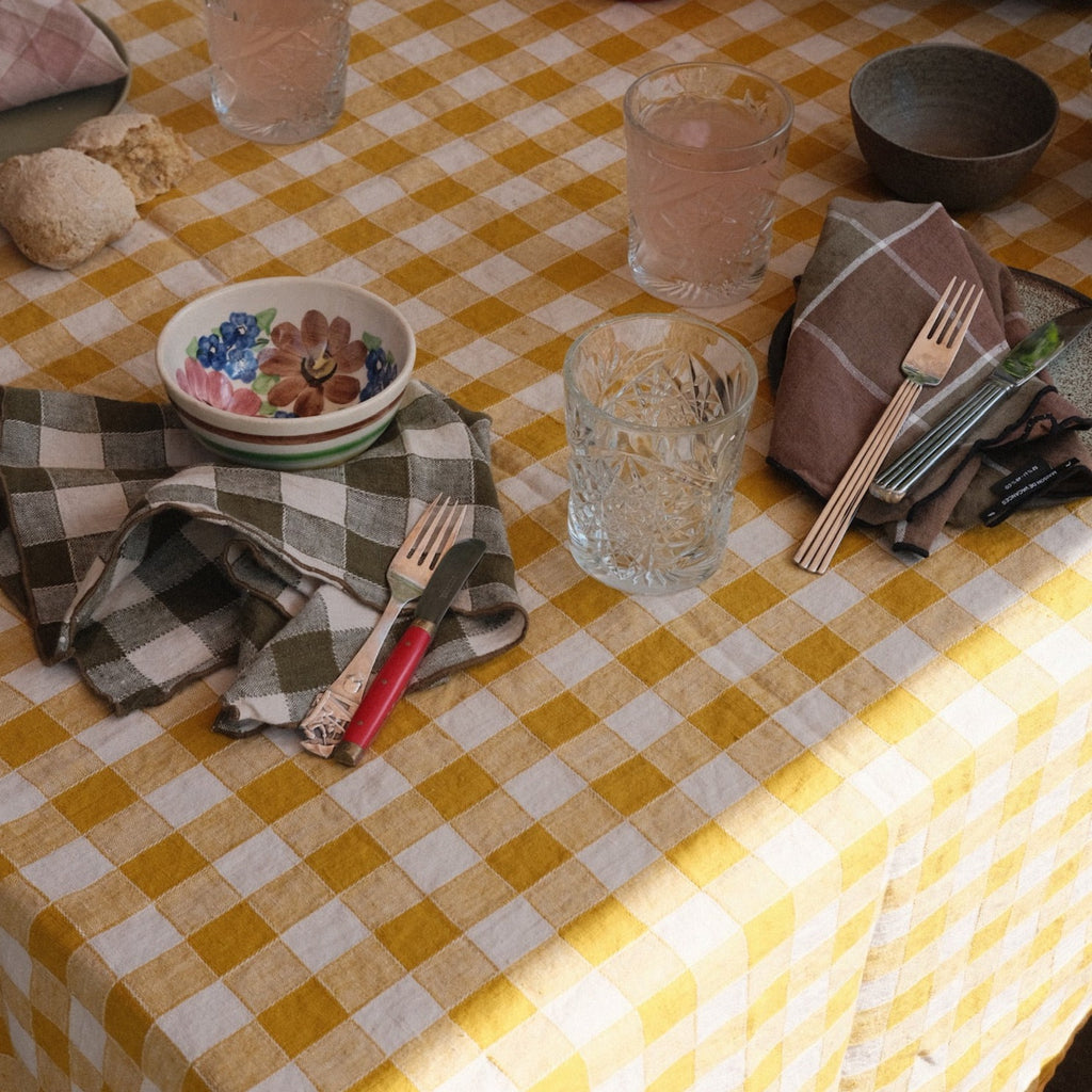Tablecloth • Linen • 170 x 350 cm • Yellow Check