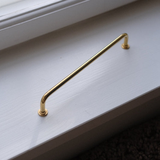 Hanger handle • Brass • 192 mm • Round foot disc