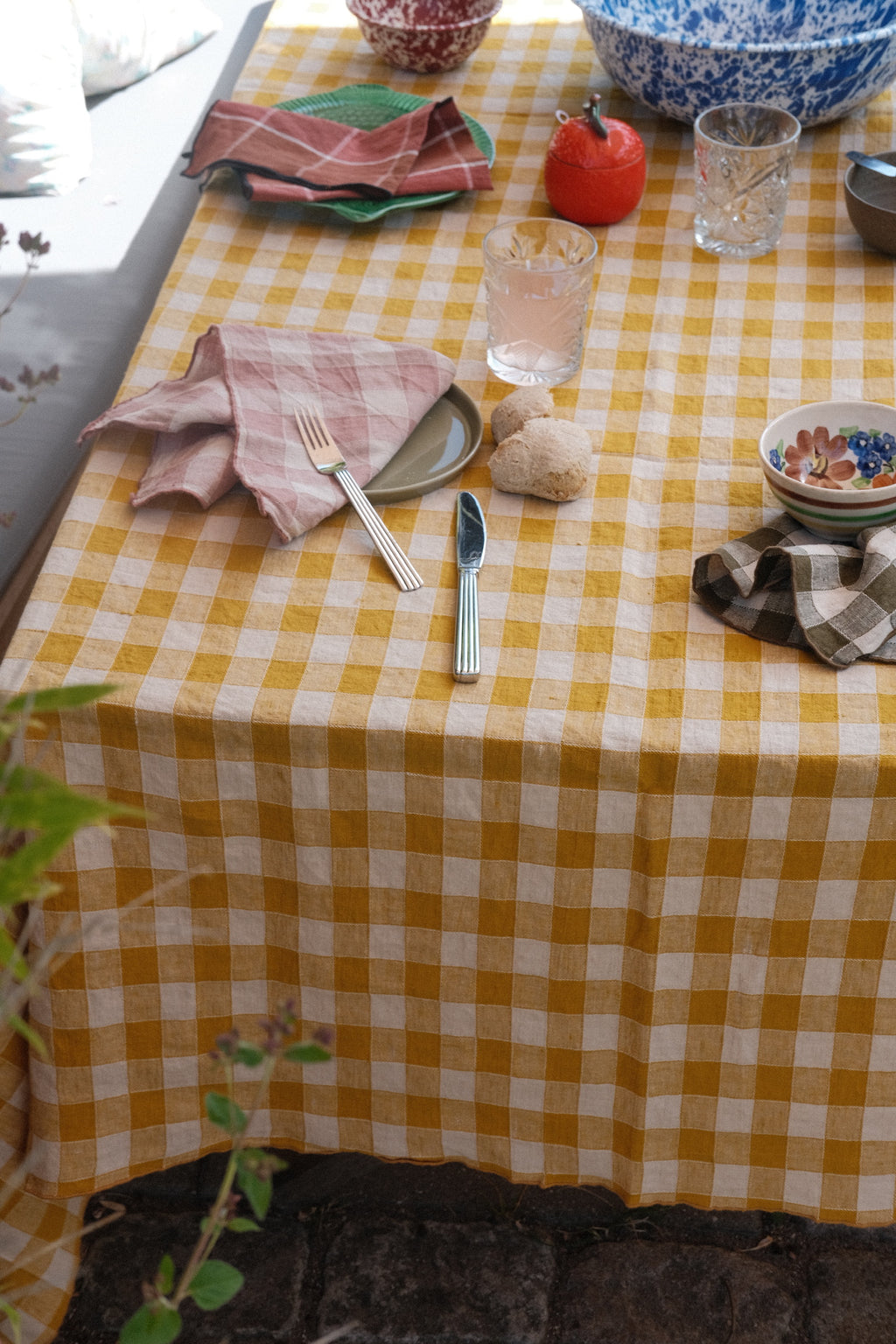 Tablecloth • Linen • 170 x 350 cm • Yellow Check