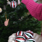 Julepynt • Kugle • Bolsjestribet kugle • 1 stk