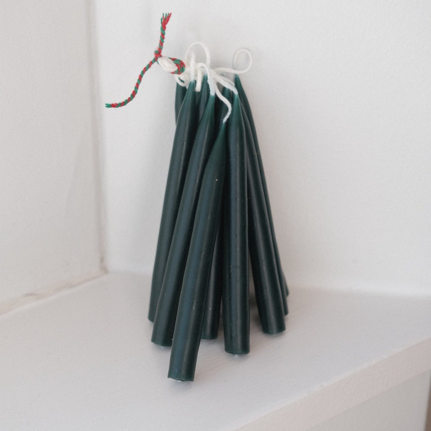 Hand-dipped candles • 12 cm • Forest green