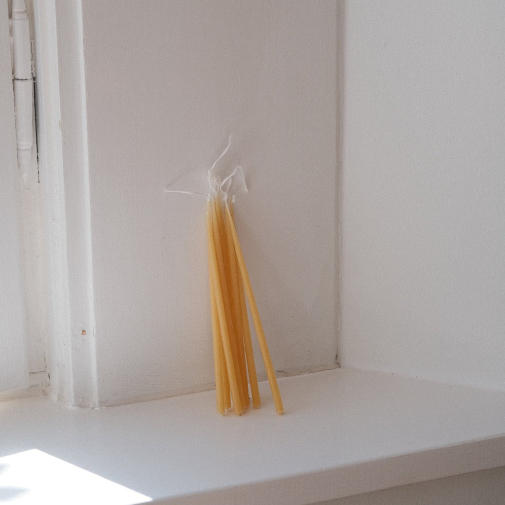 Fødselsdagslys • 10stk • Ultratynde • Bivoks