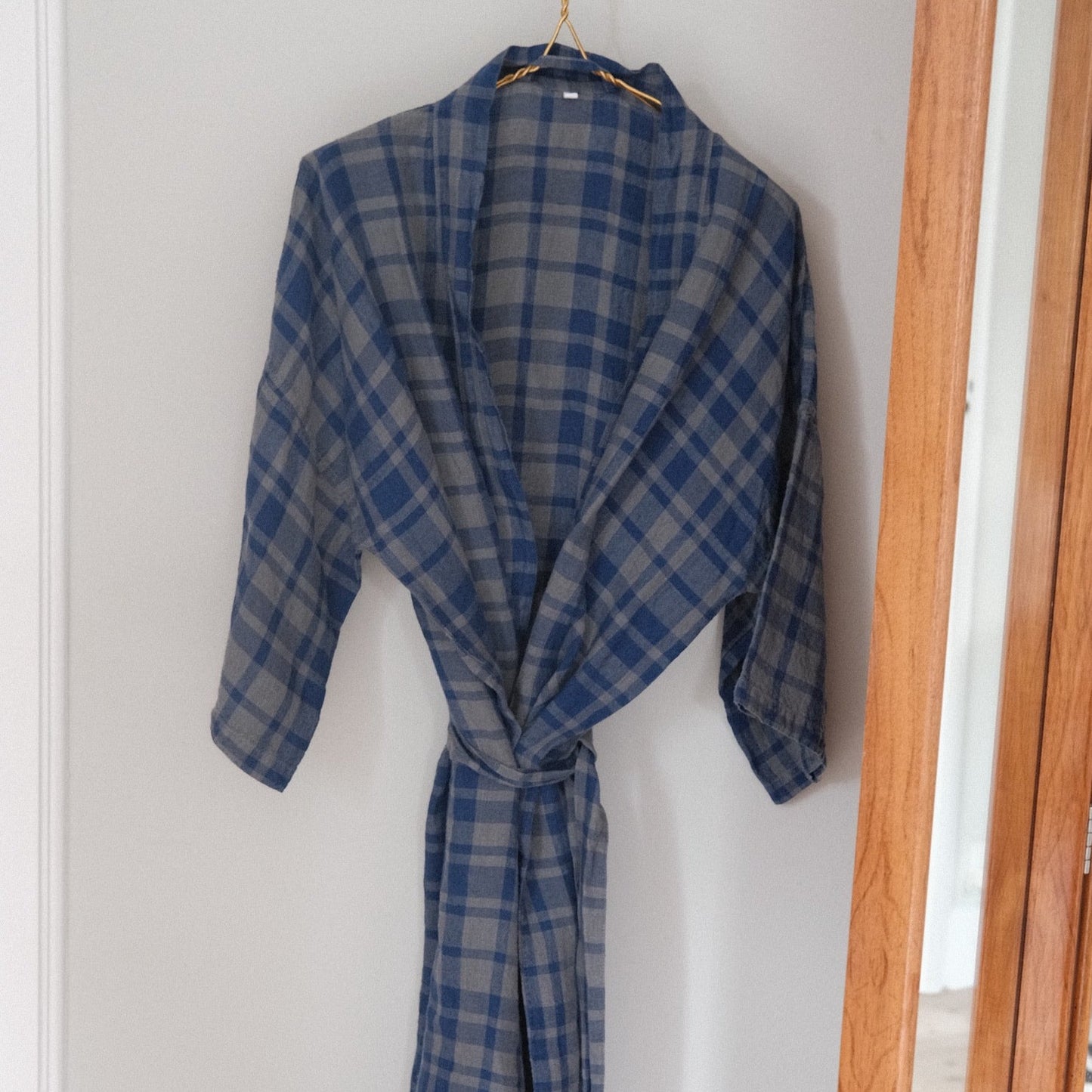 Kimono • XL • Blå og Grå • Skotsk Tern
