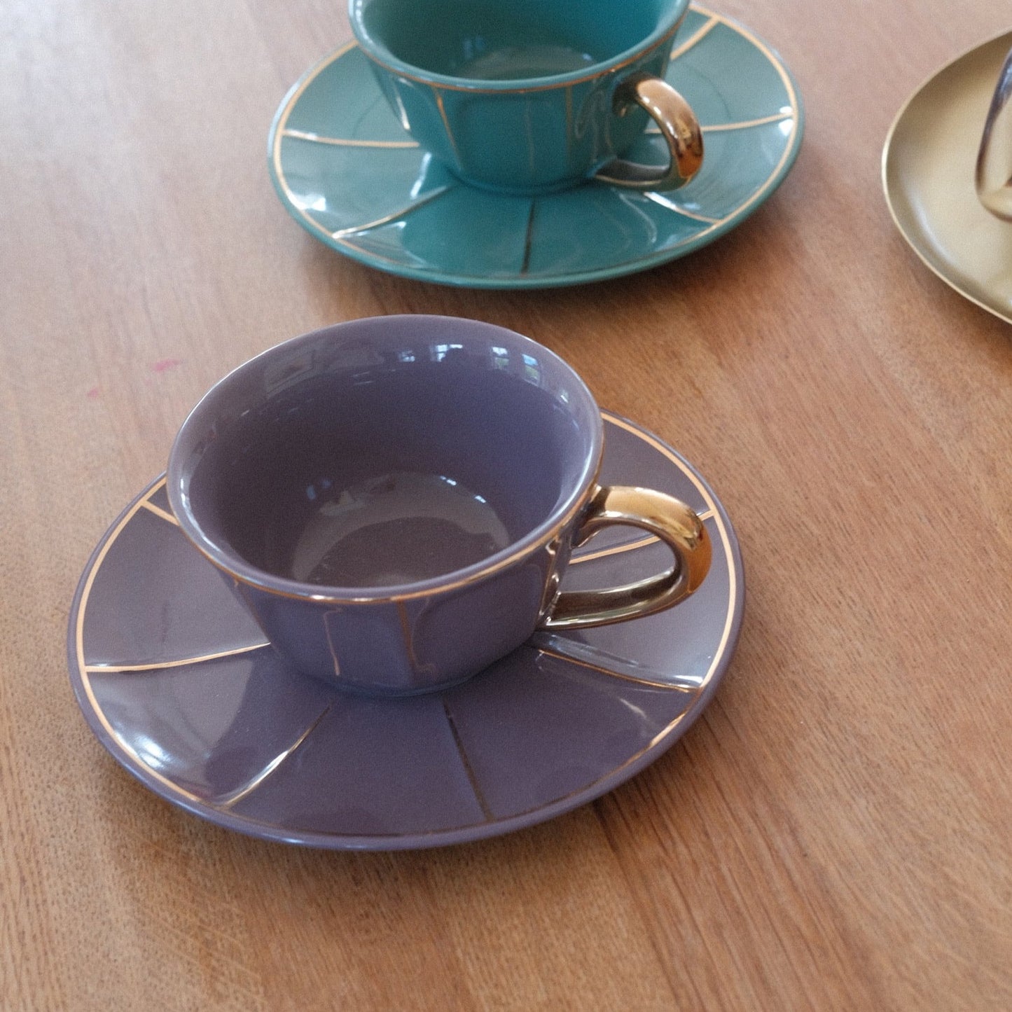 Teacup with saucer • Purple