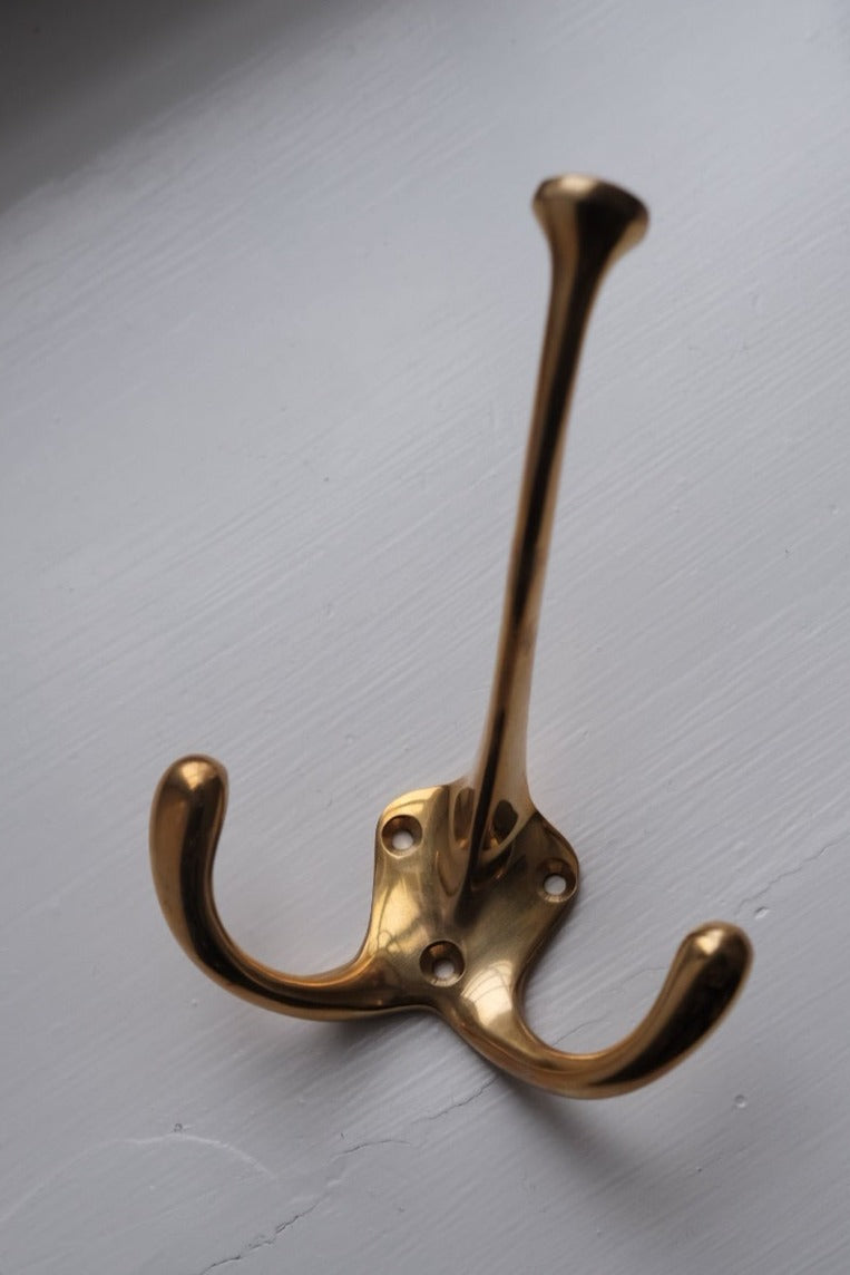 Long Double Hook Brass