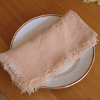 Serviet • Hør • Noisette Clair • Pudder med Frynser