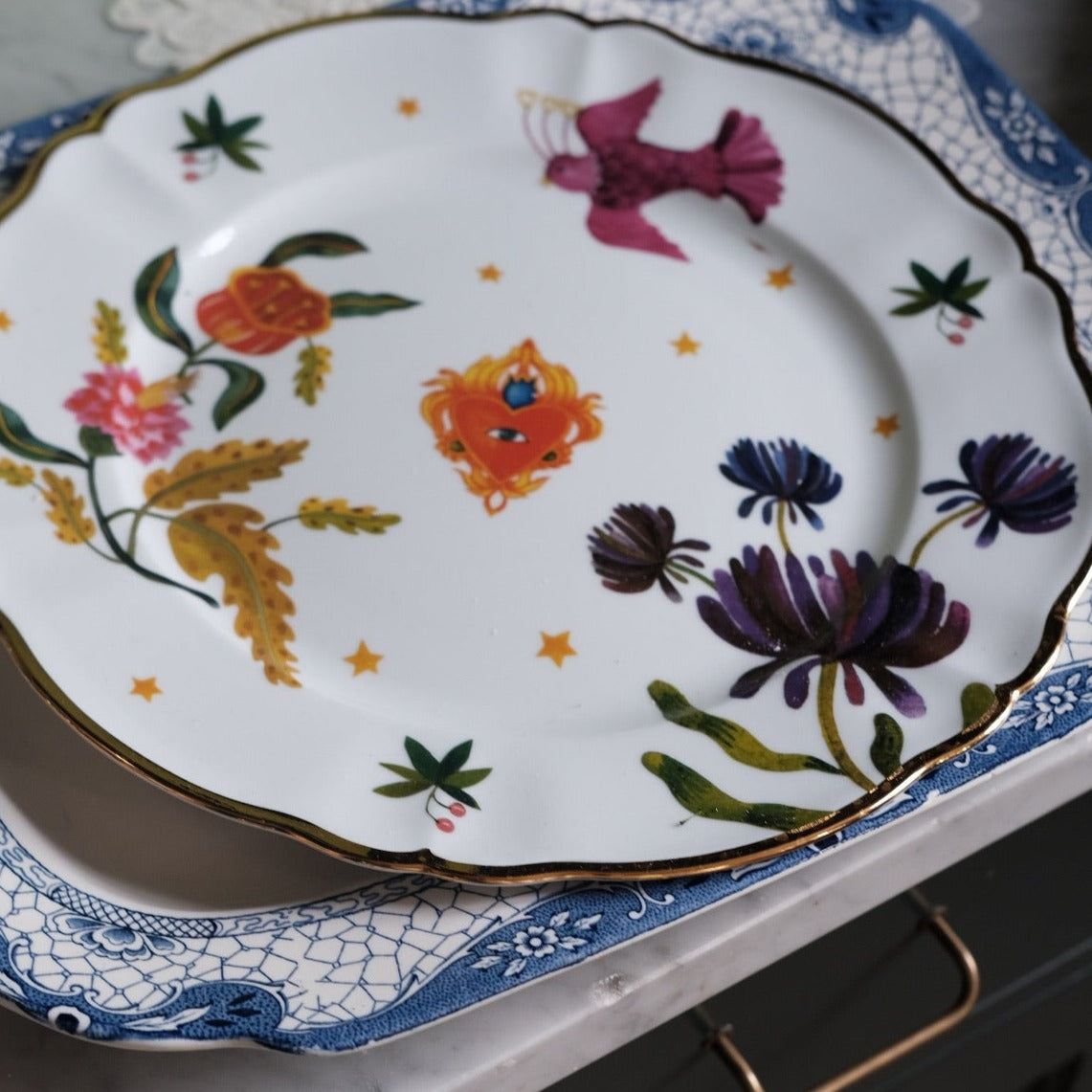 Plate • Dish • Bird and Flower