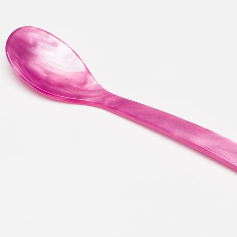 Pink Ske Lille spoon by Heim Söhne, featuring a sleek design with a smooth handle and rounded bowl, ideal for dining.