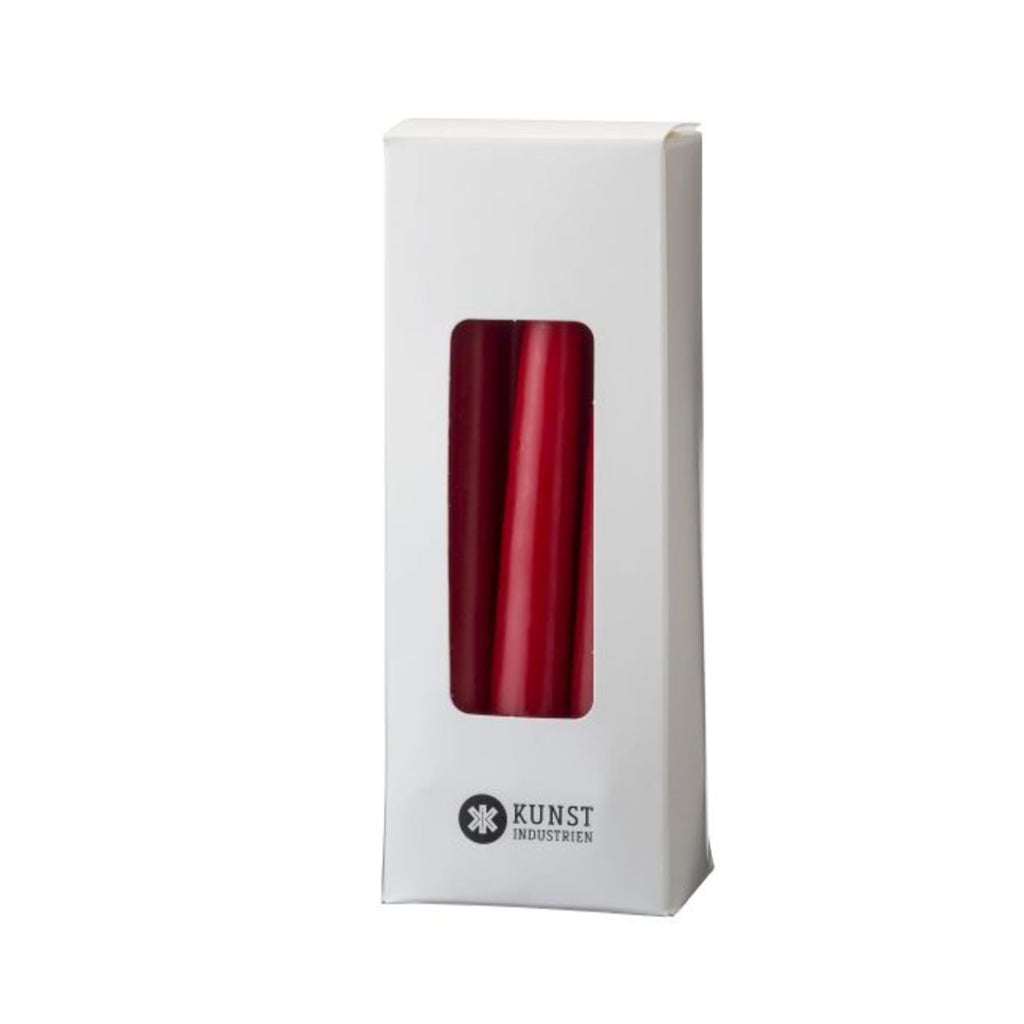 Kunstindustrien Stearinlys Hånddyppede Juletræslys • 12 cm • Dark Red